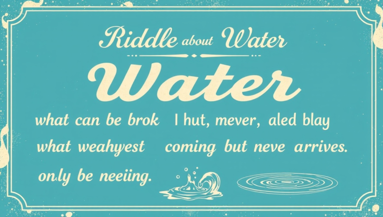 riddles about water